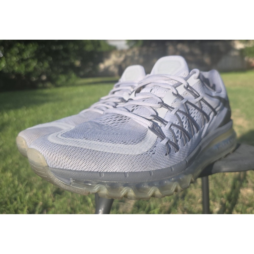 Nike Air Max 2015 Wolf Grey White Running Shoes 698902-009 Mens 13
